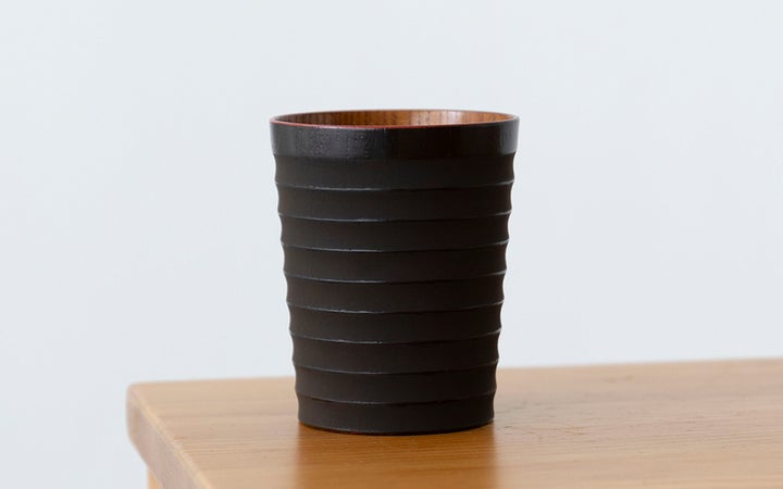 香川漆器【(株)森嘉吉商店】フリーカップ　筋入象谷渕朱