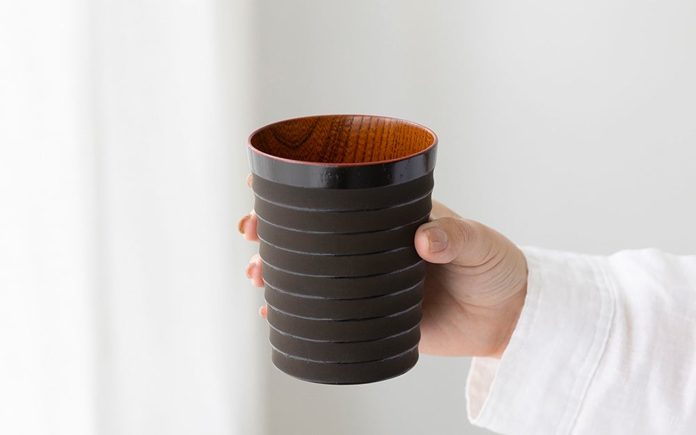 香川漆器【(株)森嘉吉商店】フリーカップ 筋入象谷渕朱 | 通販【栗林庵