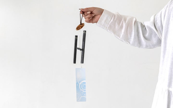 【(有)平井石産】サヌカイトの風鈴　ひのきト音記号