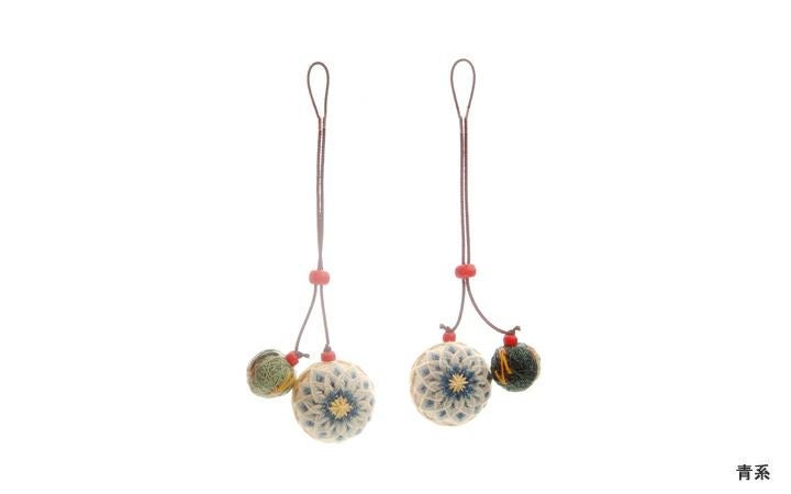 【讃岐かがり手まり保存会】 栗林庵限定　YUITEMARI結い手まりストラップ・さくらんぼ