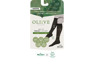 【(株)レガルト】オリーブ着圧綿混ハイソックス