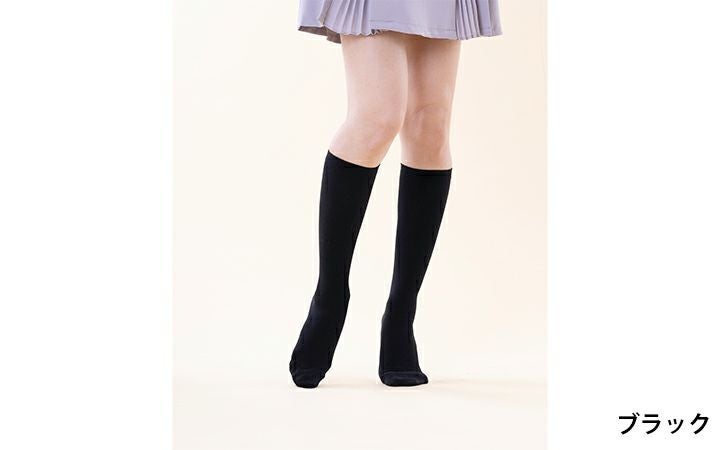 【(株)レガルト】オリーブ着圧綿混ハイソックス