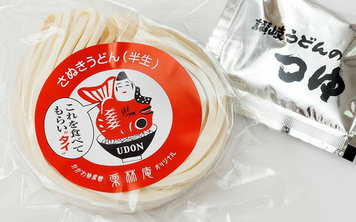 かがわ物産館栗林庵】栗林庵オリジナルうどん 1人前(半生・つゆ付
